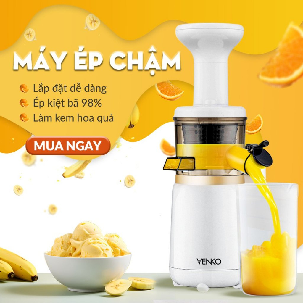 Máy ép chậm mini VENKO VS-M150, máy ép trái cây, ép Rau Củ Qủa sữa hạt, ép kiệt bã công suất 150W - 0,6L