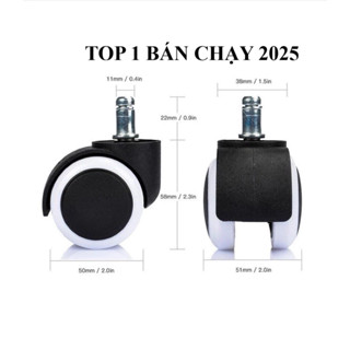  Sỉ Bánh xe ghế xoay  2 cái 22k  💎FREESHIP💎 Phù hợp mọi loại chân ghế xoay văn phòng - Ghế gaming - Xoay 360 độ 