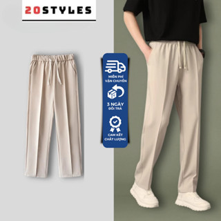 Quần Âu Nam Suông Cạp Chun Dây Rút Chất Liệu Vải Tuyết Hàn Cao Cấp , Quần âu chun Form Dáng Hàn Quốc Hot Trend 2025