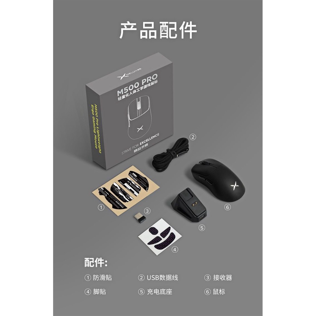 Chuột không dây Delux M500Pro Dock Sạc Paw 3395 8khz | BigBuy360 - bigbuy360.vn