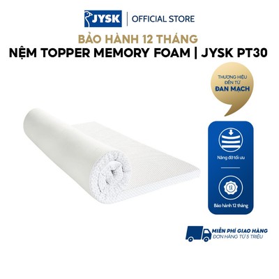 Nệm topper memory foam | JYSK FRYA PT30 WELLPUR | R160/180xD200xC4.5cm