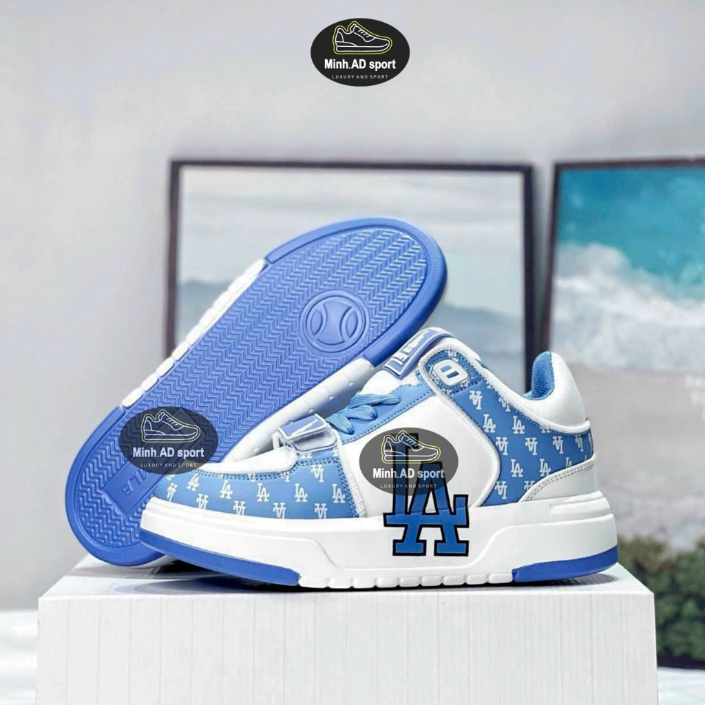 Giày MLB Chunky Runner Basic LA Dodgers Ivory - Giày MLB Chunky Runner LA màu xám cổ thấp bản Cao Cấ