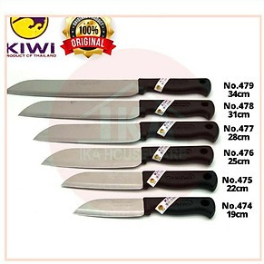 Dao Thái Lan KIWI cán nhựa đen cắt trái cây, thái thịt, lưỡi inox tem chính hãng