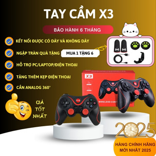 🎁Tặng Bọc Joystick🎁 Tay Cầm Chơi Game X3 Có Bluetooth Cho Smartphone, PC, Laptop, Android, IOS, Windows 2020