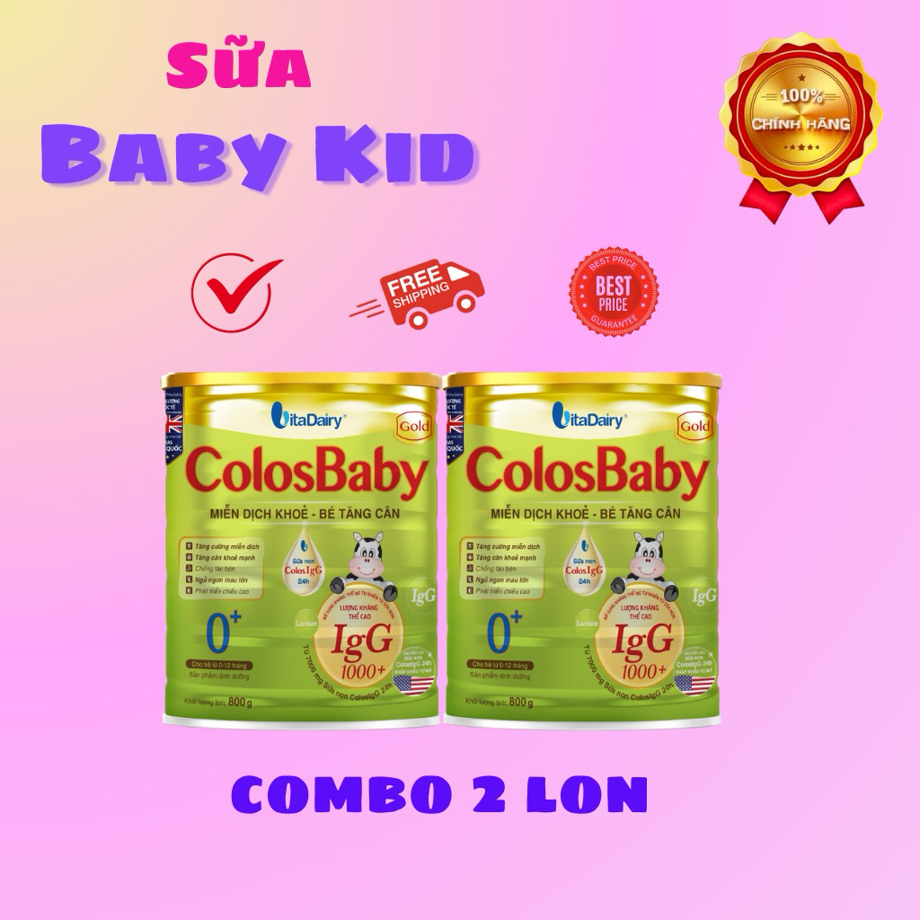 [Tich điểm-đổi quà]Combo 2lon COLOSBABY Gold 0+ lon 800gr ( Date2027)