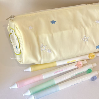   Ảnh thật  Túi Đựng Bút   Hộp Đựng Bút  Hộp Bút   Bóp Viết INS DUDU LEMON Vải Canvas Dung Tích Lớn Dễ Thương 
