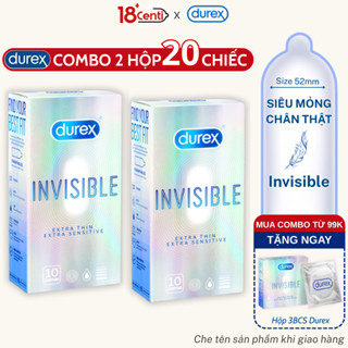 Combo 2 Hộp Bao Cao Su Durex Invisible Siêu Mỏng, Nhiều Chất Bôi Trơn Chính Hãng