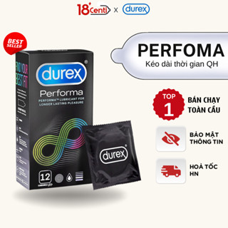Bao cao su Durex Performa kéo dài thời gian, size 52mm 12 bao/ Hộp - 18CENTI