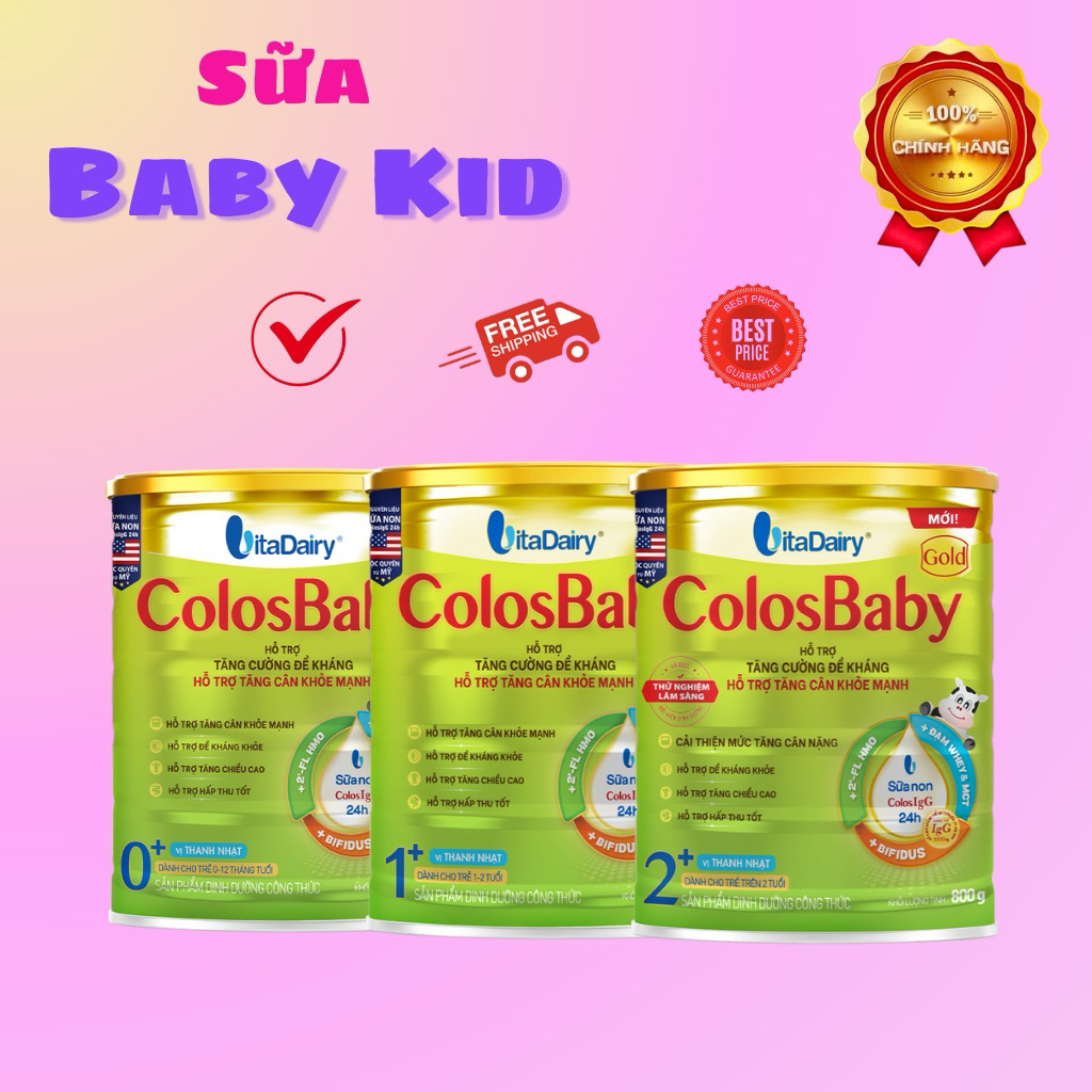   Mẫu Mới-VỊ THANH NHẠT  COLOSBABY Gold0+,1+,2+ đủ số lon 800gr  Date 2027  