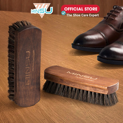 Bàn Chải Đánh Giày Lông Ngựa Cán Dài Cao Cấp MINSU M2428 Chuyên Dùng Vệ Sinh Giày Sneaker, Giày Da - Loại Lớn