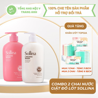 Combo 2 Chai Nước Giặt Đồ Lót Sollina 400ML, Dịu Nhẹ, Chiết Xuất Tự Nhiên, Bảo Vệ Vùng Kín, Khử Mùi