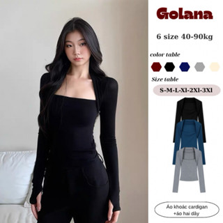  Áo thun dài tay nữ form ôm chất liệu cotton lông mịn co giãn 4 chiều AT21   có Bigsize  