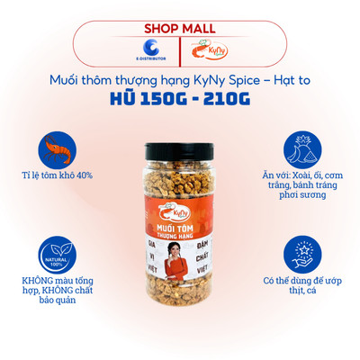 [HỎA TỐC] Muối tôm thượng hạng KyNy Spice hạt to - Hũ 150g/210g - Hàng chính hãng
