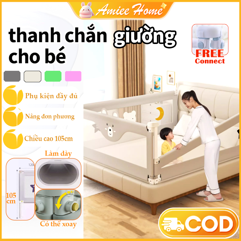 thanh chắn giường cho bé,Thanh chắn cũi trẻ em nâng 1 bên chất lượng cao, An toàn, sinh thái