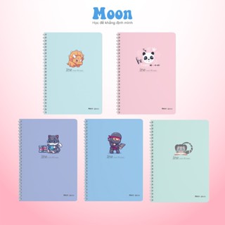 Sổ A5 lò xo ruột kẻ ngang 180 trang Moonbook | Sách ID