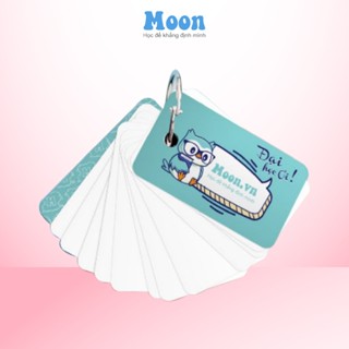 Flashcard học Tiếng Anh chất giấy mĩ thuật, học từ vựng không nhòe mực kèm khoen và túi bọc