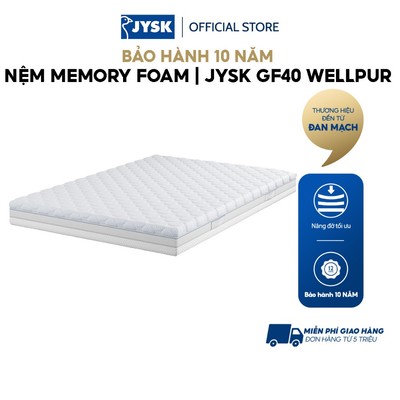 Nệm memory foam | JYSK GF40 WELLPUR | R160/180xD200xC18cm