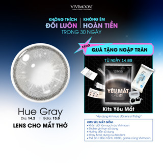 Kính áp tròng VIVIMOON lens cận màu xám cho mắt thở Huế Gray (Giá 01 đôi)