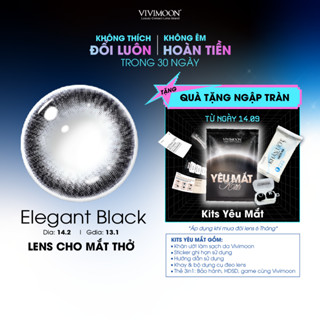 Kính áp tròng VIVIMOON LENS cận đen tự nhiên cho mắt thở Elegant Black (Giá 01 đôi)