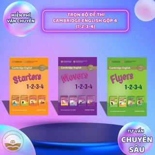  Sách tiếng Anh - Đề thi gộp Starters Movers Flyers - in gộp 1234 khổ A5 