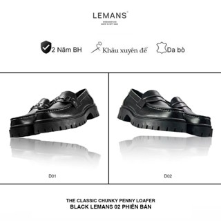 [THE CLASSIC PENNY LOAFER Black] LEMANS - đế cao 5cm Full cao su nguyên khối Da bò nguyên tấm BH 24T