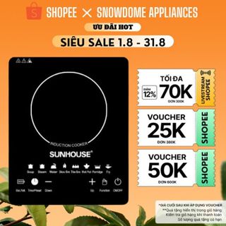 Bếp Từ Cảm Ứng SUN HOUSE 2200W , Bếp Điện Từ Hồng Ngoại Kèm Nồi Sunhous