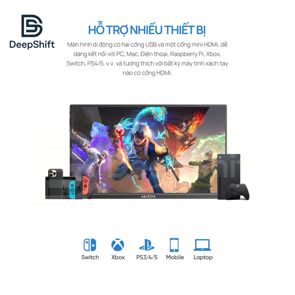 Màn hình di động ARZOPA A1 15.6 Inch | Full HD 1080P IPS | HDR | 60Hz | Màn hình phụ cho Laptop PC Mac Xbox PS5 | BigBuy360 - bigbuy360.vn