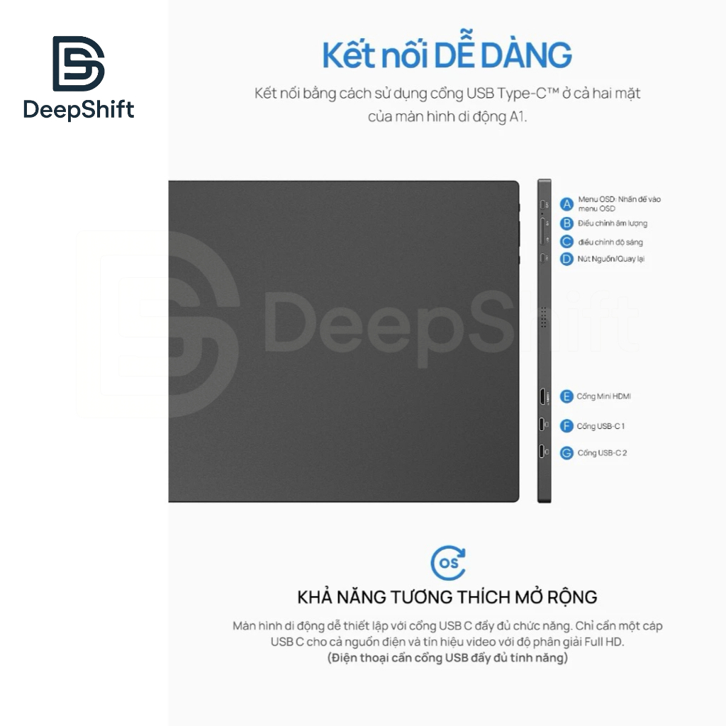 Màn hình di động ARZOPA A1 15.6 Inch | Full HD 1080P IPS | HDR | 60Hz | Màn hình phụ cho Laptop PC Mac Xbox PS5 | BigBuy360 - bigbuy360.vn