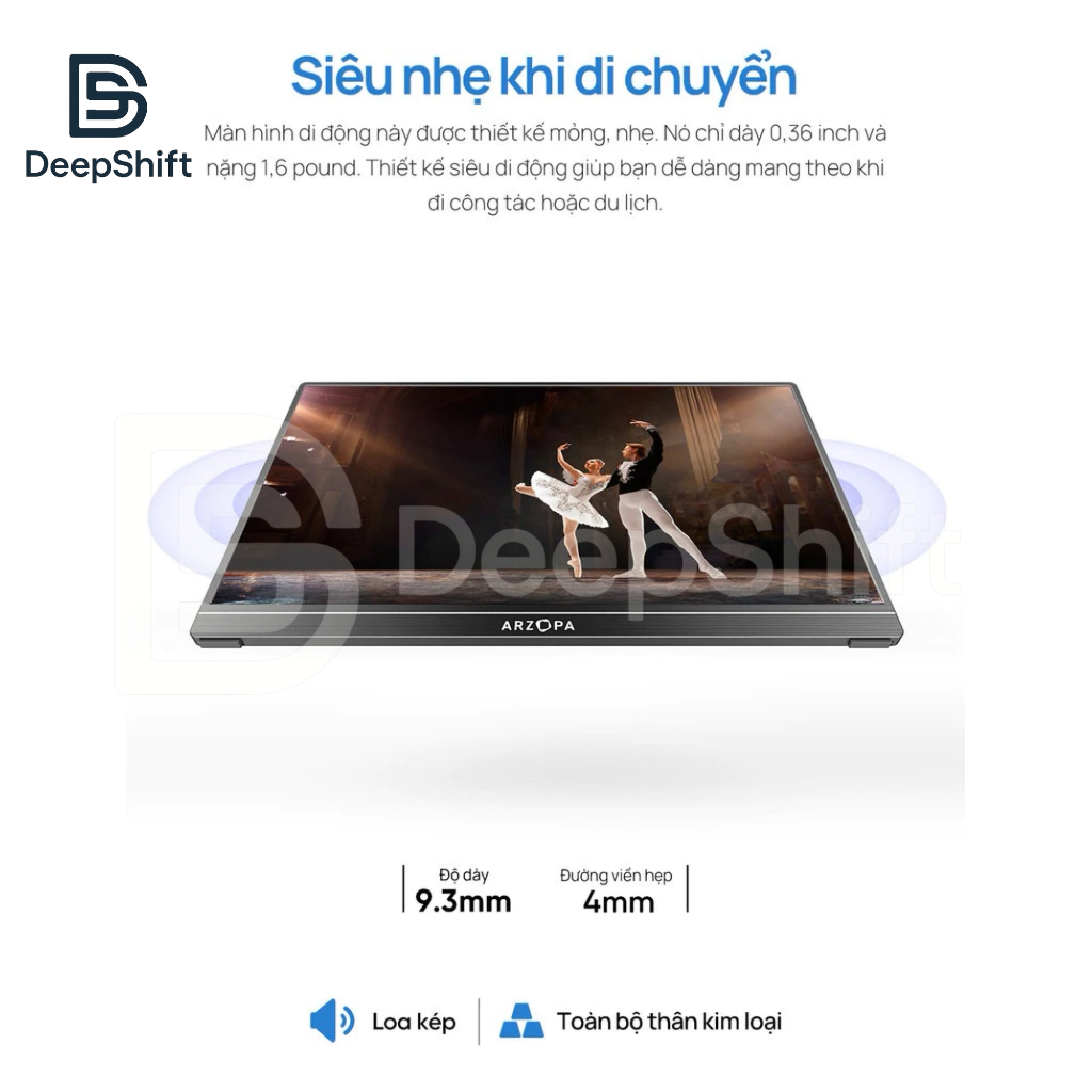 Màn hình di động ARZOPA A1 15.6 Inch | Full HD 1080P IPS | HDR | 60Hz | Màn hình phụ cho Laptop PC Mac Xbox PS5 | BigBuy360 - bigbuy360.vn