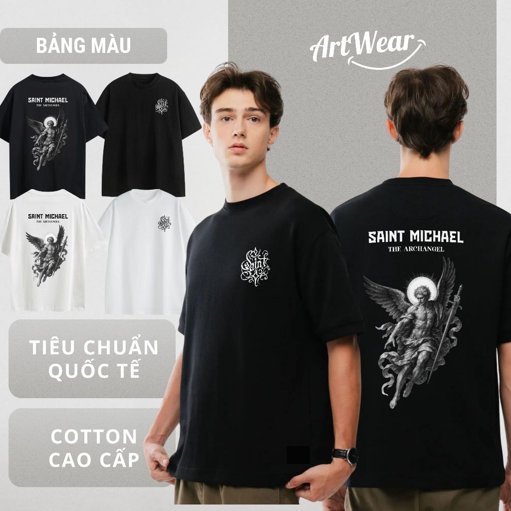 Áo thun Oversize "Saint Michael" ArtWear – áo Saint Michael local brand streetwear phong cách retro 