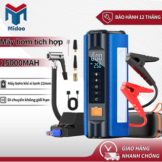 Bộ Kích Bình Bơm Lốp Ô tô, Xe Máy 4in1 12V, Pin 15000mah, Kiêm Sạc Dự Phòng , Đèn Pin Chiếu Sáng