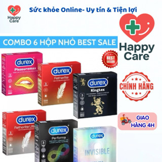 Bao Cao Su Durex Hộp 3 Cái: Invisible, Performa, Pleasuremax, Fetherlite, Kingtex, Fetherlite Ultimaw