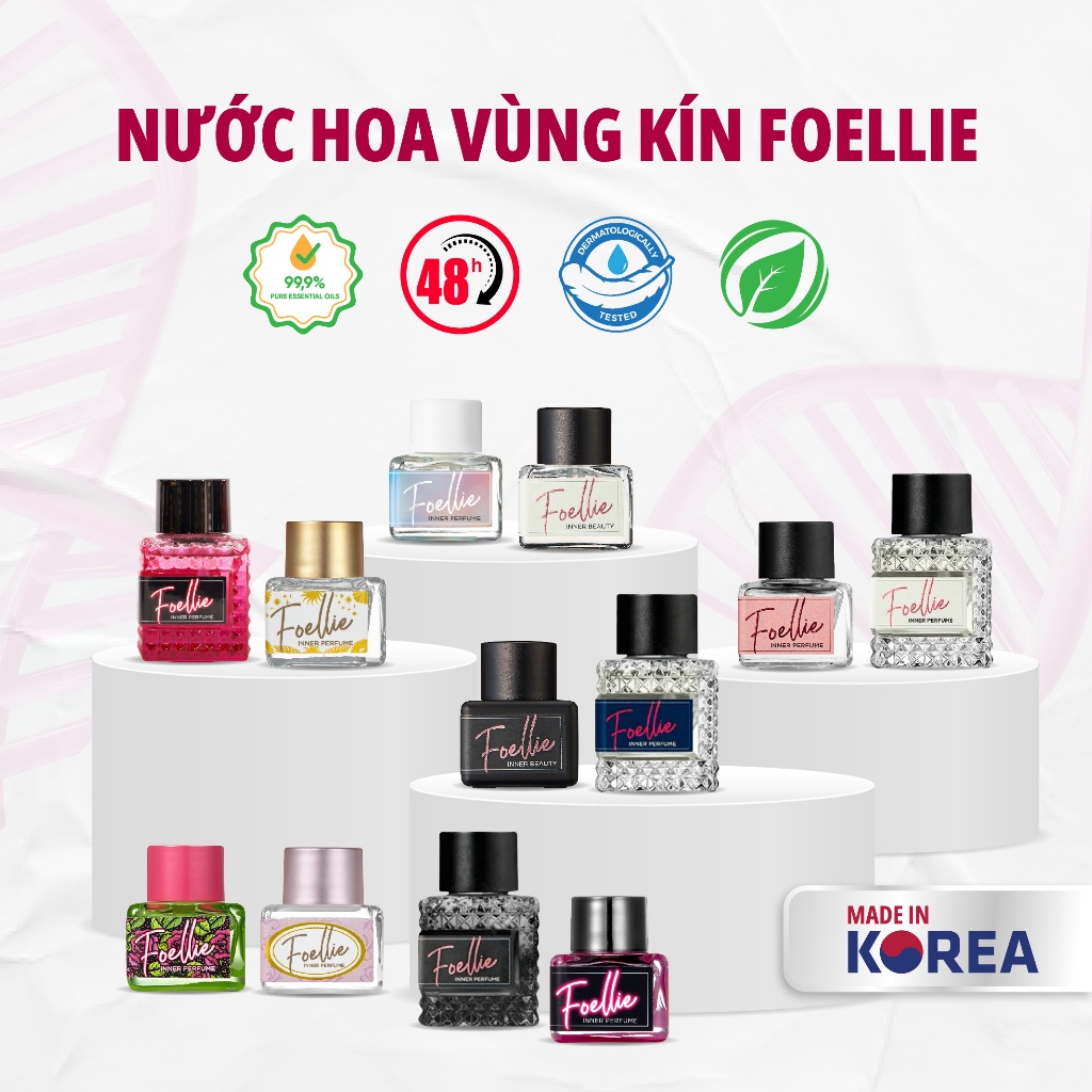 [CHÍNH HÃNG] Nước Hoa Vùng Kín Foellie Cao Cấp Hàn Quốc, Hương Thơm Quyến Rũ Lưu Hương Lâu 48 tiếng 