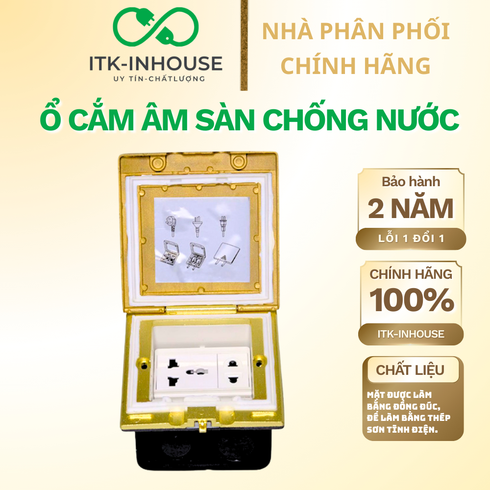 Ổ Cắm Điện Đa Năng Âm Sàn Chống Nước Tenko TK-J06-15
