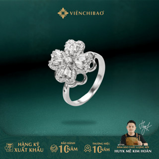  Nhẫn bạc nữ cỏ 4 lá xoay S925 đính đá Zircon - Viễn Chí Bảo N001361 