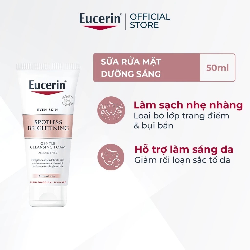 [KOL x Eucerin]Sữa rửa mặt tạo bọt dưỡng sáng Eucerin Spotless Brightening Cleansing Foam 50g