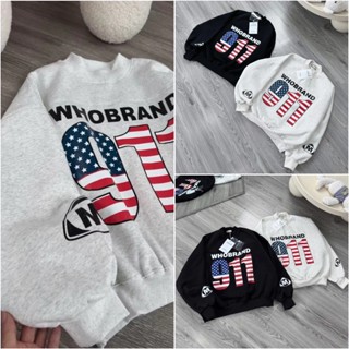  Áo nỉ swearter 911 cổ tròn nỉ tàu l1 free size form boxy dài tay in hình cờ Mỹ phong cách trẻ trung hot trend 2025 