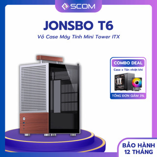  Vỏ Case PC Jonsbo T6 Case Máy Tính ITX Mini Tower Mặt Kính Mặt Lưới Tay Cầm Nhỏ Gọn 