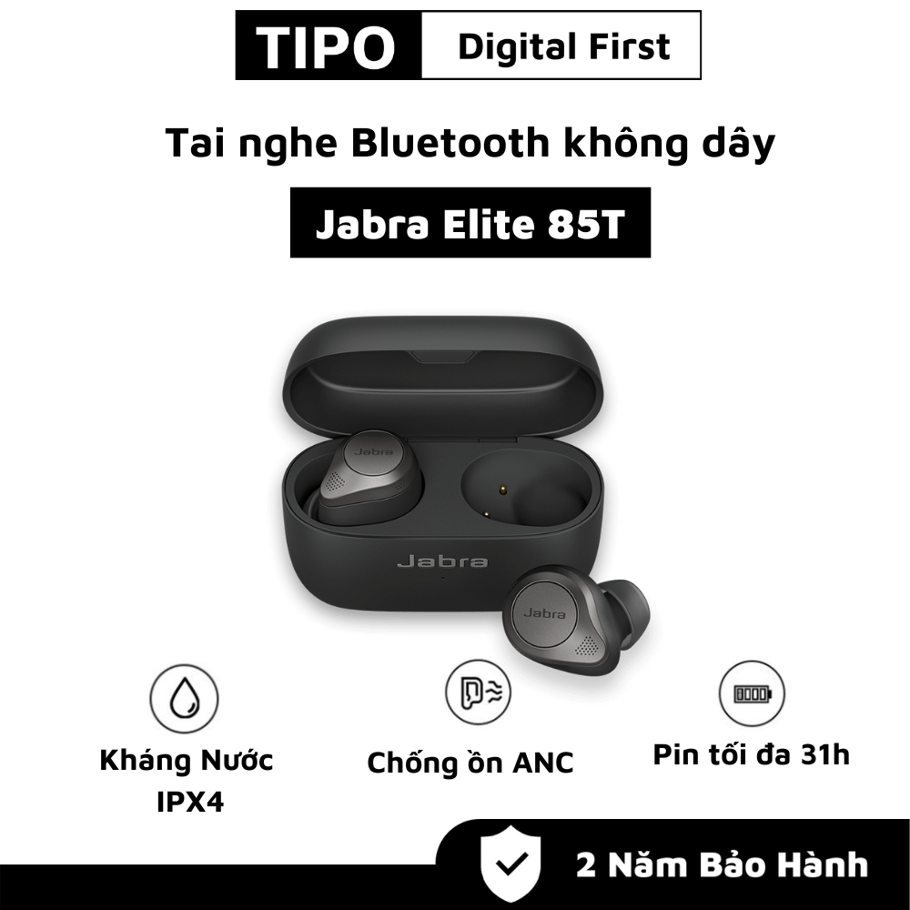 Tai Nghe Bluetooth True Wireless Jabra Elite 85T Sạc Không Dây Chống Ồn ANC Kháng Nước IPX4 Chơi Nhạc 7H Bảo Hành 2 Năm | BigBuy360 - bigbuy360.vn