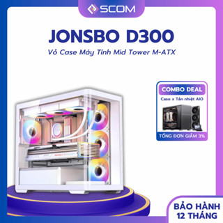 Vỏ Case PC Jonsbo D300 Case Máy Tính M-ATX Mid Tower Mặt Kính Cong Bể Cá Nhỏ Gọn