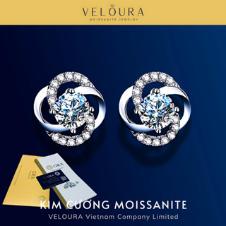 Khuyên Tai Nữ Kim Cương Moissanite 0,5 Carat - Hoa Nở Cách Điệu Sang Trọng - VELOURA | GRA VJKT032