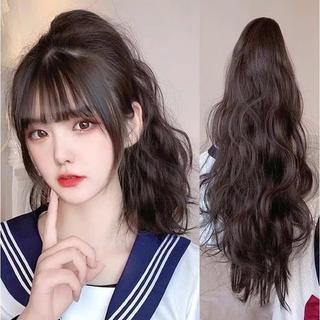 Tóc Giả Đuôi Ngựa Xoăn Sóng Hippie Phong Cách Trẻ Trung Hàn Quốc