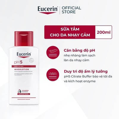 [KOL x Eucerin]Sữa tắm cho da cơ thể nhạy cảm Eucerin pH5 Sensitive Skin Washlotion 200ml