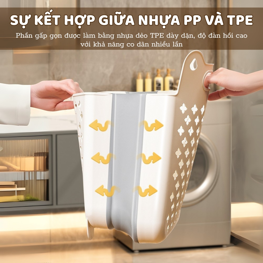 Giỏ Đựng Quần Áo Bẩn ENODA HOME Dán Tường Gấp Gọn, Giỏ Nhựa Đựng Quần Áo Nhà Tắm Thiết Kế Tay Cầm Treo Tường Q050 | BigBuy360 - bigbuy360.vn