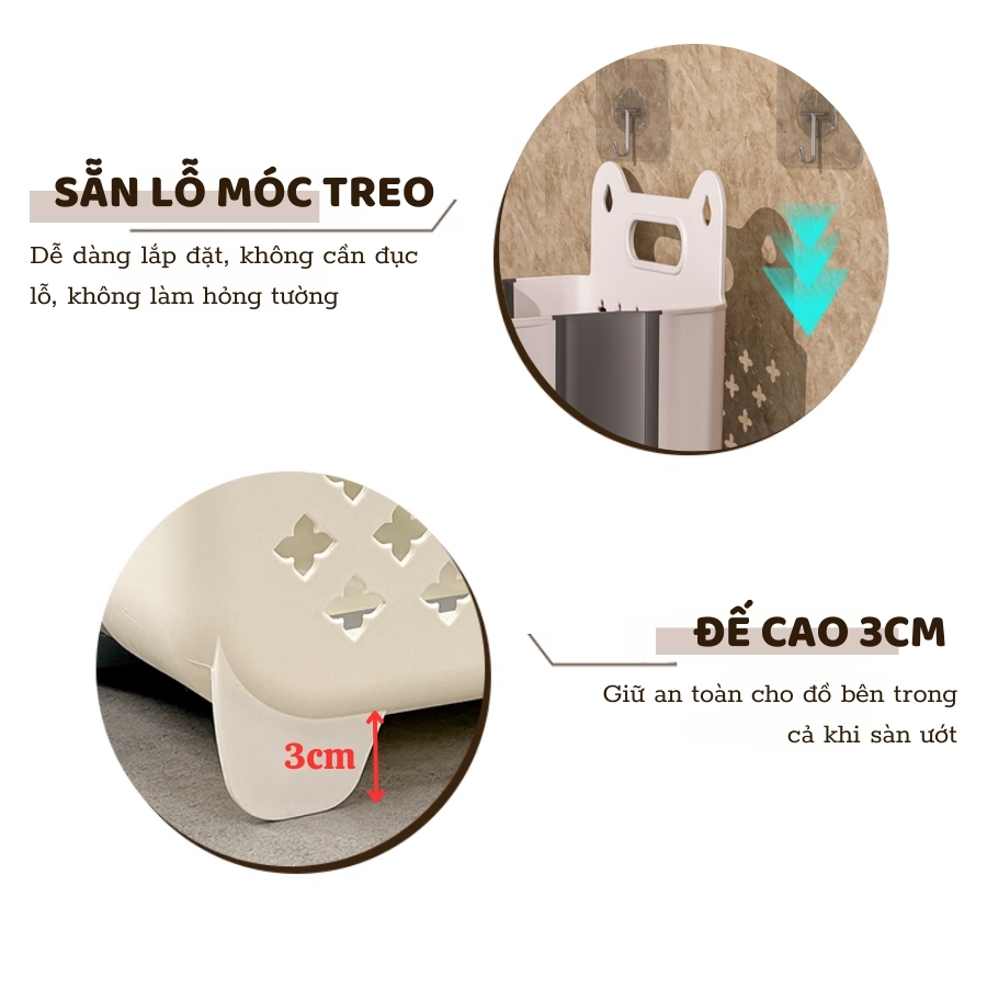 Giỏ Đựng Quần Áo Bẩn ENODA HOME Dán Tường Gấp Gọn, Giỏ Nhựa Đựng Quần Áo Nhà Tắm Thiết Kế Tay Cầm Treo Tường Q050 | BigBuy360 - bigbuy360.vn