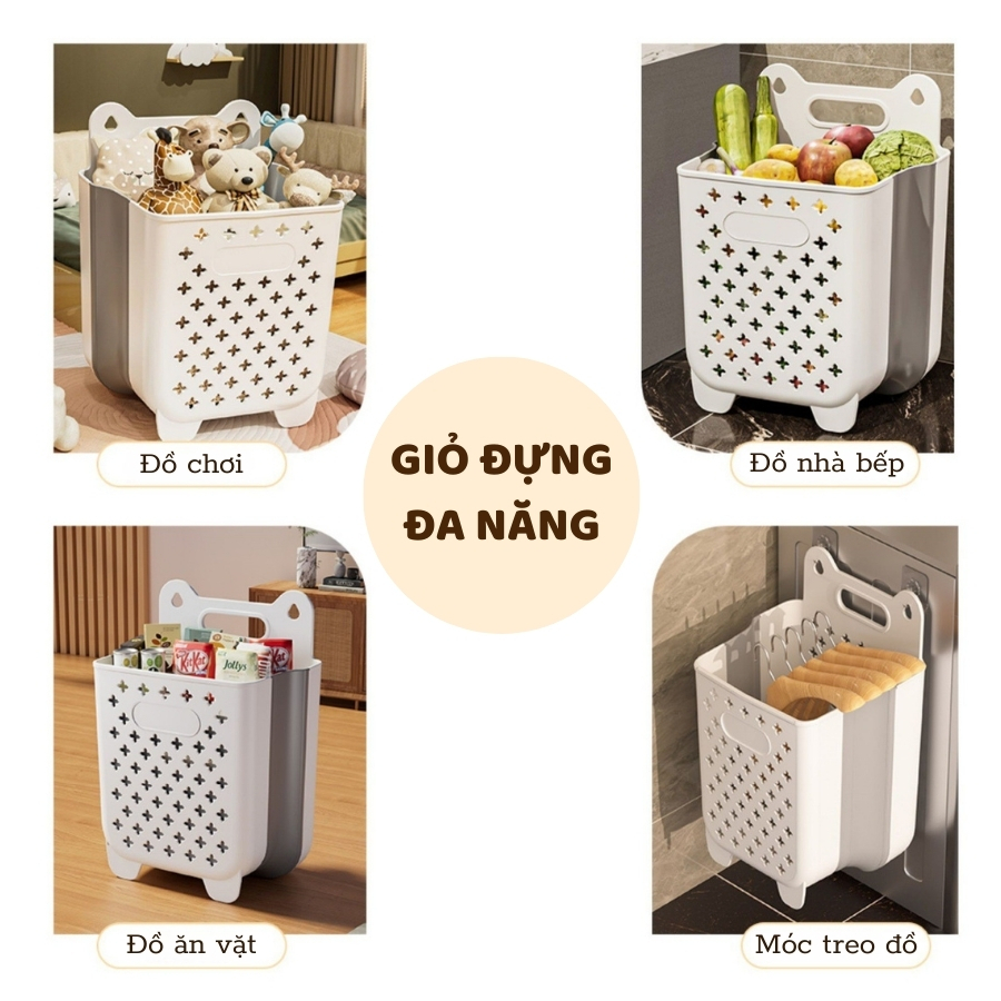 Giỏ Đựng Quần Áo Bẩn ENODA HOME Dán Tường Gấp Gọn, Giỏ Nhựa Đựng Quần Áo Nhà Tắm Thiết Kế Tay Cầm Treo Tường Q050 | BigBuy360 - bigbuy360.vn
