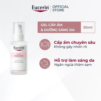 [KOL x Eucerin]Gel cấp ẩm và dưỡng sáng da Eucerin Even Radiance Water Gel Moisturizer 50ml/chai