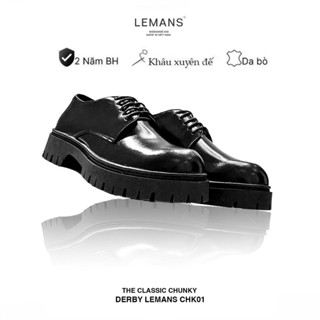 [CLASSIC_CHUNKY DERBY] Giày nam da bò cao cấp The Classic Chunky Derby LeMans, đế chunky cao 5cm 1 bảo hành 24 tháng