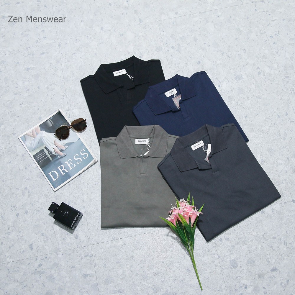 Áo Thun Polo ZAVANAS Xuất Hàn Chính Hãng Form Rộng Regular Fit Unisex Chất Vải Dày Dặn Đứng Form
