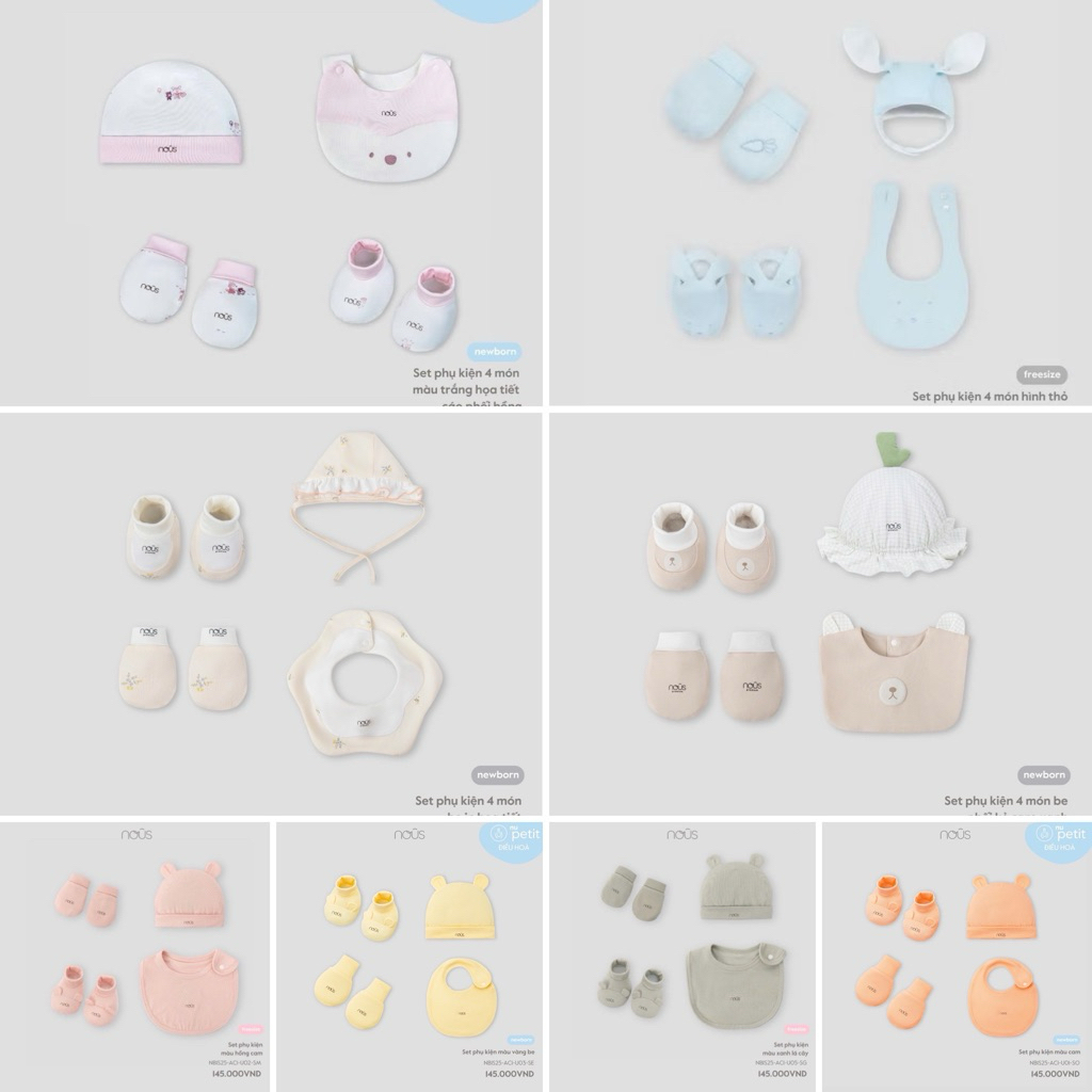 [ NOUS 2025 ] Sét phụ kiện sơ sinh